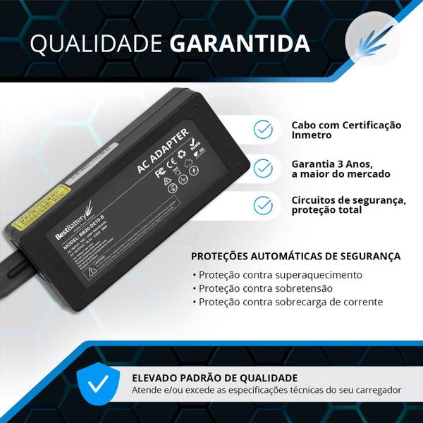 Fonte Carregador para Notebook Dell E1405 - BestBattery Imagem de Fonte Carregador para Notebook Dell E1405