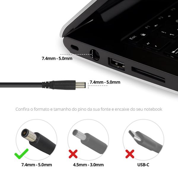 Fonte Carregador para Notebook Dell E1405 - BestBattery Imagem de Fonte Carregador para Notebook Dell E1405
