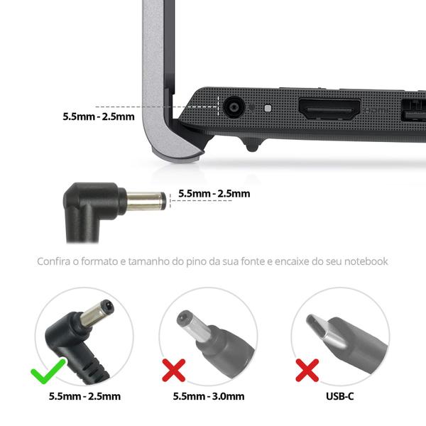 Imagem de Fonte Carregador para Notebook Itautec W7440