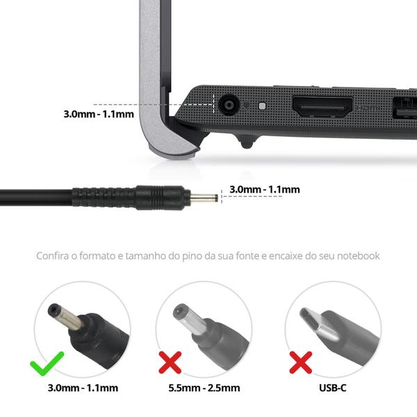 Imagem de Fonte Carregador para Notebook Positivo 5 Volts