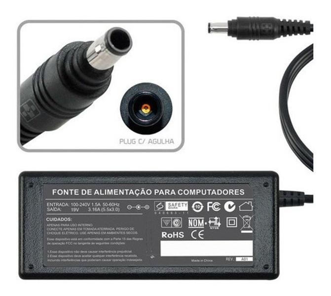 Imagem de Fonte Carregador Para Samsung Np-300e4a 19v 3.16a 65w 555