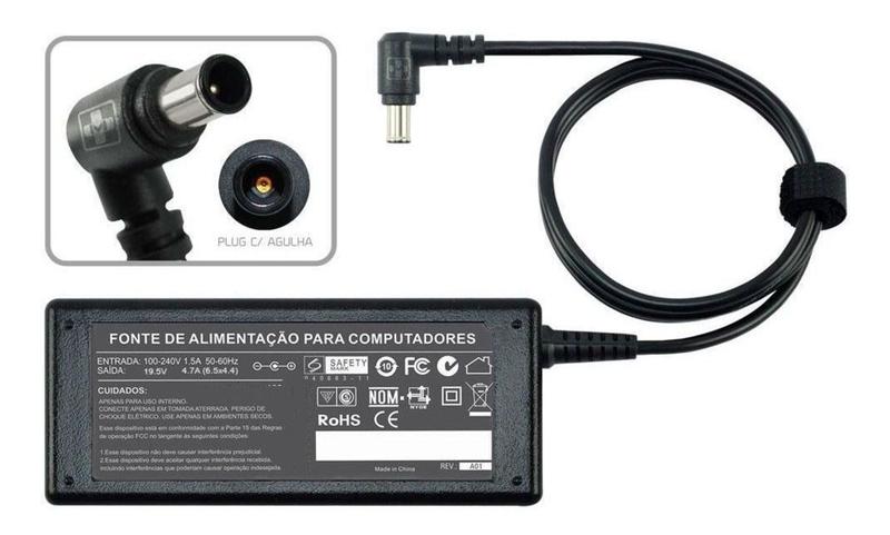 Imagem de Fonte Carregador Para Sony 19,5v Pcg-7182x Vpc-eg15fb 90w 493