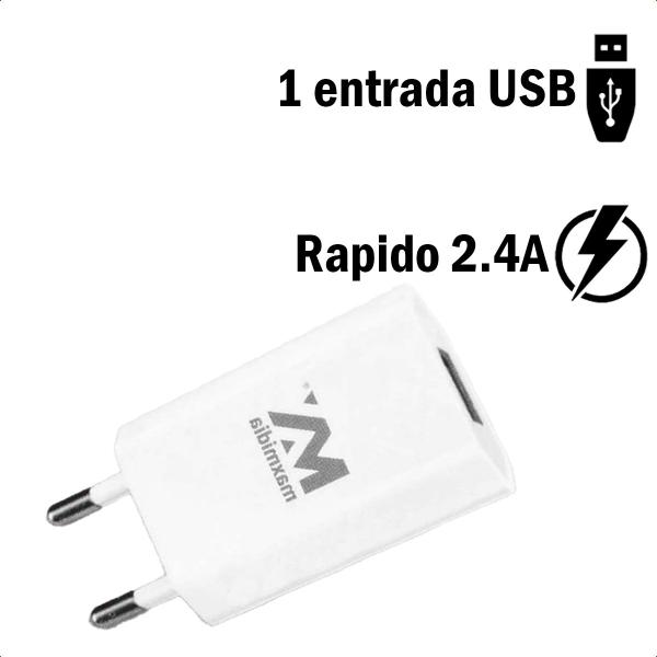 Imagem de Fonte Carregador Turbo Usb Para Carregador Tomada Usb 2.4A Rápido Portátil Branco 