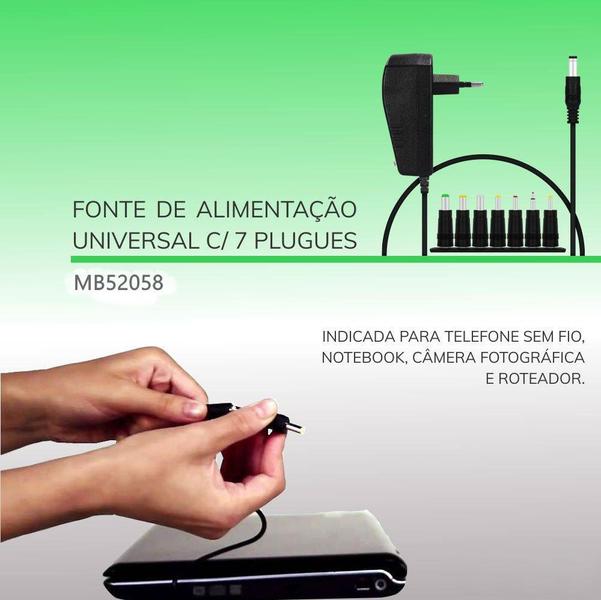 Imagem de Fonte Carregador Universal De Tomada Bivolt - 7 Plugs