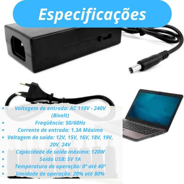 Imagem de Fonte Carregador Universal Notebook Laptop Entrega Rápida