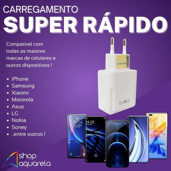 Imagem de Fonte Carregamento Rápido 5.1 Turbo 3 Sáidas USB Original Inova 