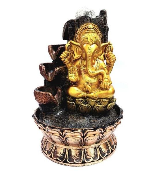 Imagem de Fonte Cascata Água Relaxante Mesa Ganesha Com Bomba Led