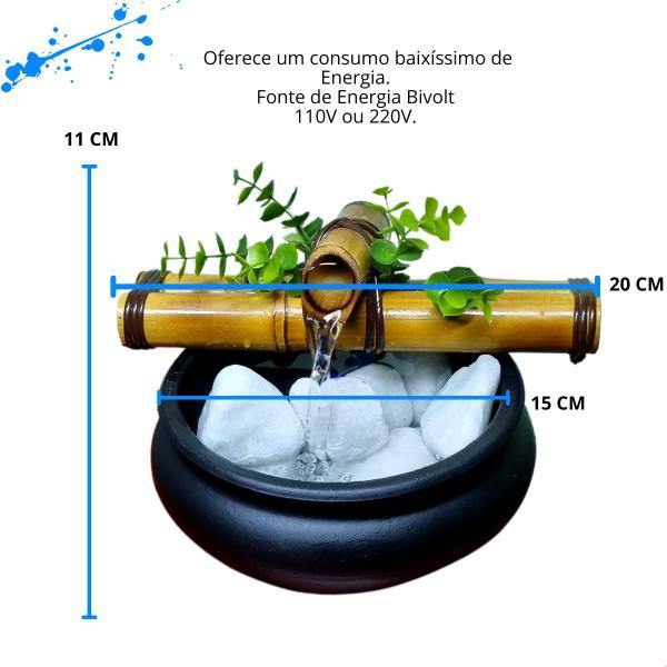 Imagem de Fonte Cascata Bacia Bambu Natural Decoração Garden Rustica