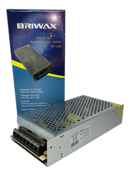 Imagem de Fonte Chaveada 20A 12V 240W Bivolt Som Automotivo Led Briwax