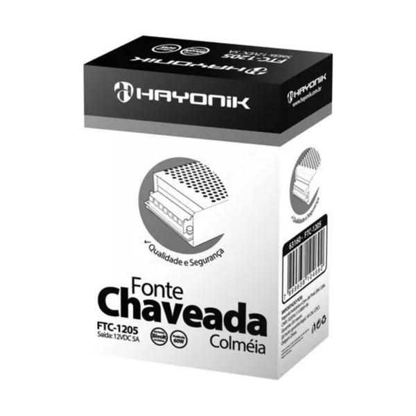 Imagem de Fonte Chaveada Colmeia 12VDC 10A 120W Bivolt Automática Hayonik - FTC1210