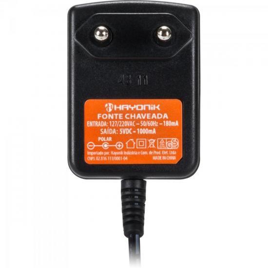 Imagem de Fonte Chaveada Hayonik FCTP5001 5VDC 1A 5W P8 C+ 2,5mm Bivolt