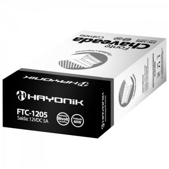 Imagem de Fonte Colmeia Hayonik FTC1205 12VDC 5A 60W Bivolt Automatica F003