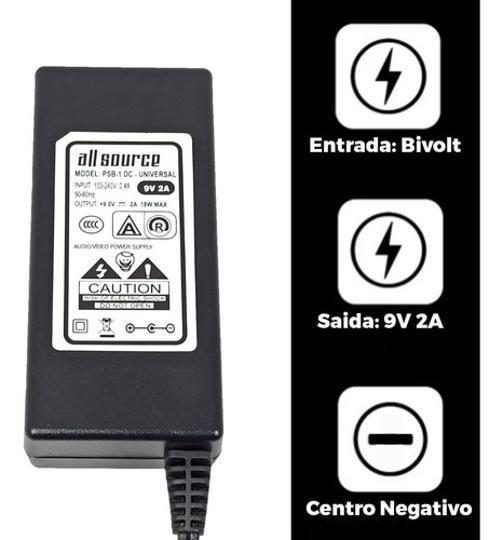 Fonte Compatível Teclado Roland Apro800 9V 2A Padrão Psb-1U - Allsource Imagem de Fonte Compatível Teclado Roland Apro800 9V 2A Padrão Psb-1U