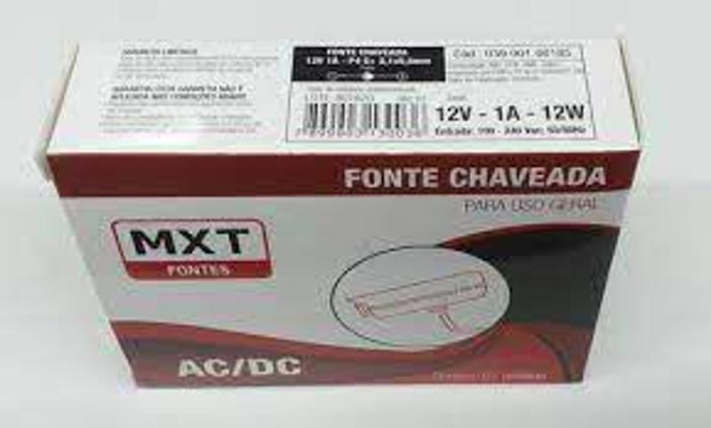 Imagem de Fonte DC 12v 1A Bivolt Chaveada Plug P4 - MXT