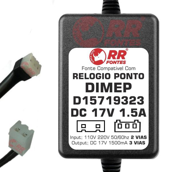 Imagem de Fonte DC 17v 1.5A 3 Vias Para Relogio Ponto Dimep D15719323