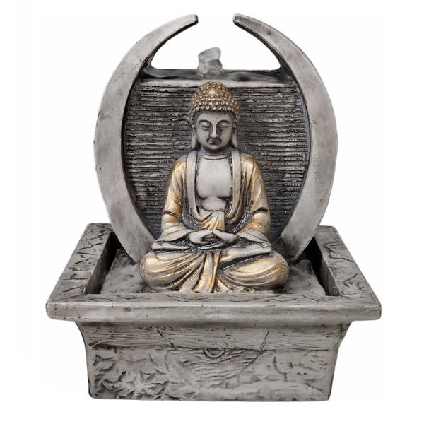 Imagem de Fonte De Água Buda Hindu Altar Meia Lua Zen Resina - Bivolt