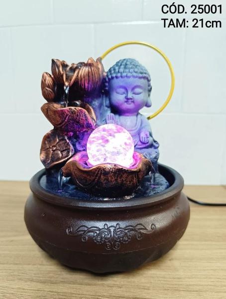 Imagem de Fonte de Agua Cascata Buda Abhaya Coragem Meditar Decoração