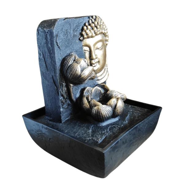 Imagem de Fonte de Água Decorativa Buda c/ Flor 18cm Bivolt