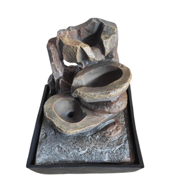 Imagem de Fonte de Água Decorativa Cascata 3 Quedas Pedra 18cm Bivolt