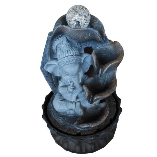 Imagem de Fonte de Água Decorativa Ganesha Bebe Cinza 30cm Bivolt