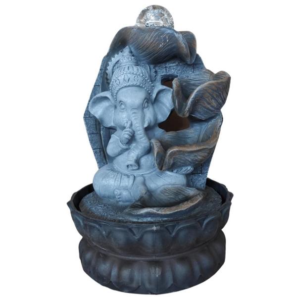 Imagem de Fonte de Água Decorativa Ganesha Bebe Cinza 30cm Bivolt