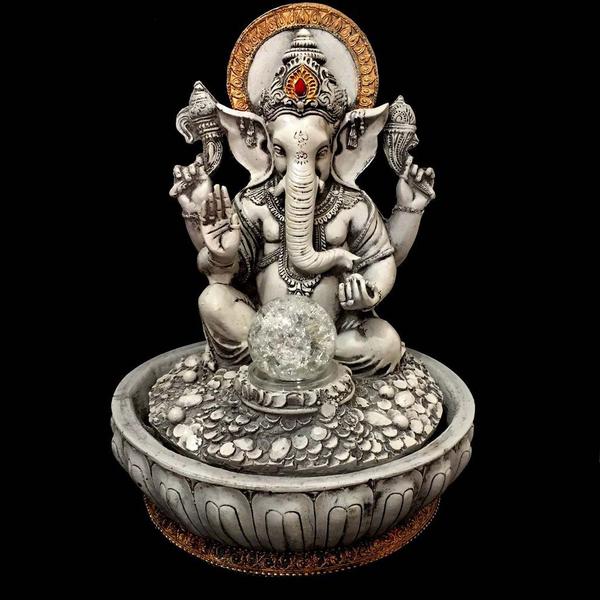 Imagem de Fonte de Água Estátua de Ganesha Cinza Bivolt 30cm