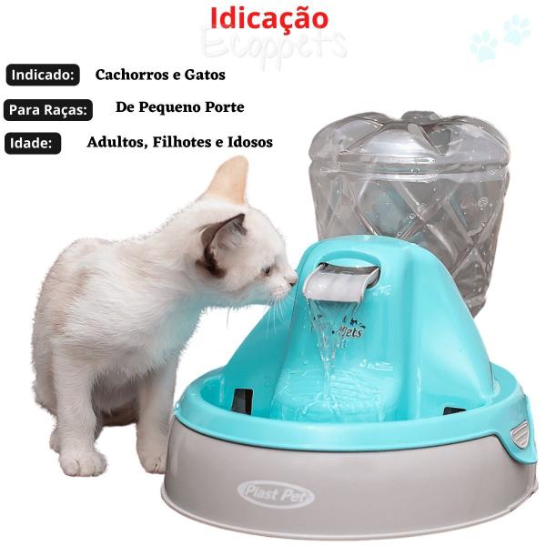 Fonte de Água Gato e Cães Bebedouro Pet Automático C/ Filtro - Plast Pet Imagem de Fonte de Água Gato e Cães Bebedouro Pet Automático C/ Filtro
