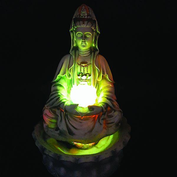 Imagem de Fonte De Água Kuan Yin Col Led Lótus 01039