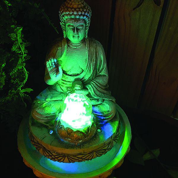 Imagem de Fonte De Água Natural Buda Da Paz Com Bola E Led 01093