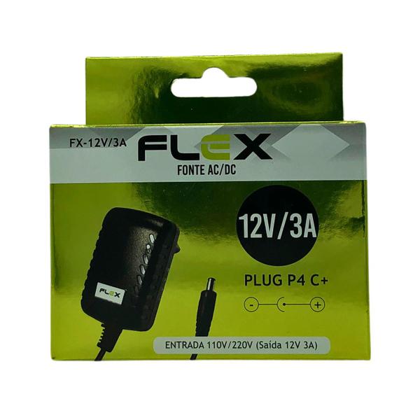 Imagem de Fonte de alimentação 12v 3a p4 c+ bivol fx-12v/3a flex