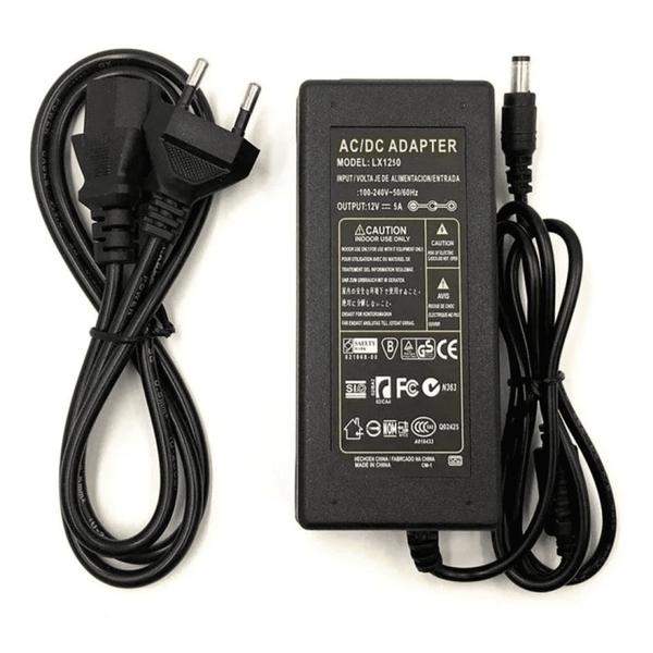 Imagem de Fonte De Alimentação 12v 5a Bivolt (110 E 220v) 1250