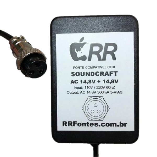 Imagem de Fonte de alimentação 14,8Vac para mesa de som Soundcraft modelo MX3