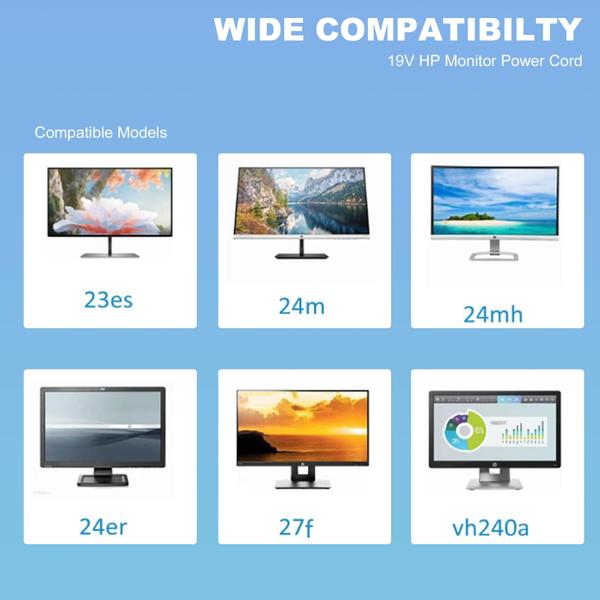 Imagem de Fonte de alimentação 19V 3,42A 65W para HP Monitor 27 25 23,8 23 21,5 20