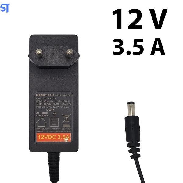 Imagem de Fonte De Alimentação Ac/Dc 12V 3.5A Plug P4 Pino 4.5Mmx3.0Mm