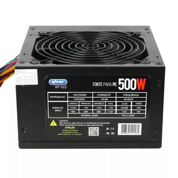 Imagem de Fonte de alimentação atx knup gamer 500w kp-522