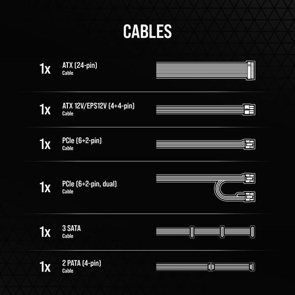 Imagem de Fonte de alimentação Corsair CX750 80 Plus Bronze 750W