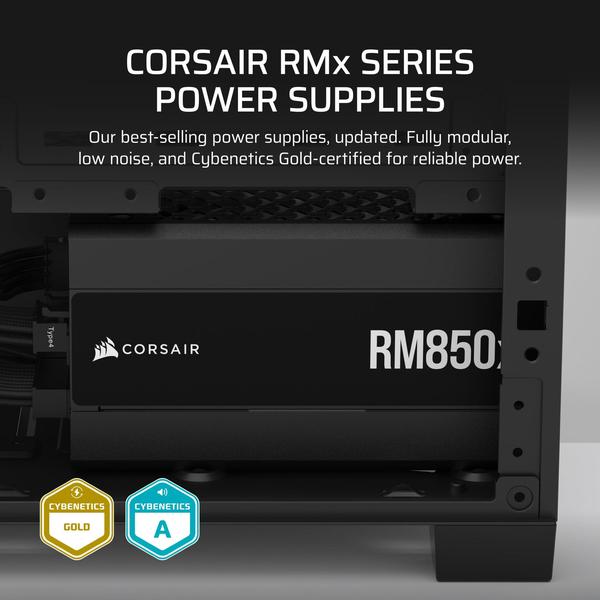 Imagem de Fonte de alimentação Corsair RM850x ATX totalmente modular de baixo ruído