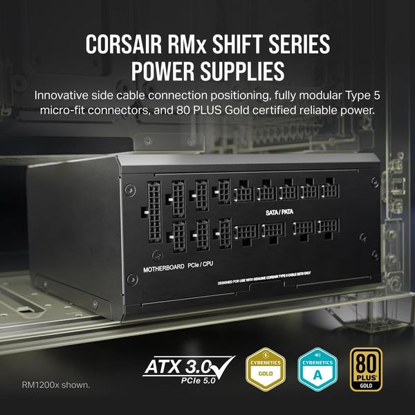 Imagem de Fonte de alimentação Corsair RM850x SHIFT totalmente modular ATX 850W