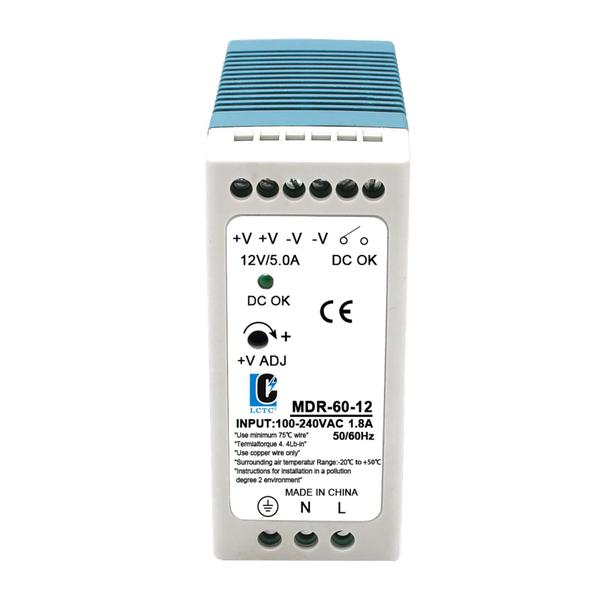 Imagem de Fonte de alimentação de comutação LCLCTC MDR 60W DC 12V 5A DIN Rail