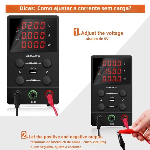 Imagem de Fonte de Alimentação de Laboratório DC Ajustável 30V/10A - 60V/5A - 300W