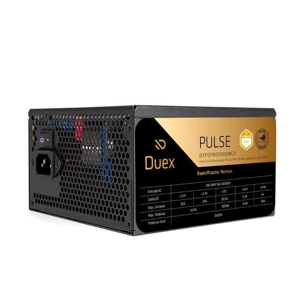 Imagem de Fonte de Alimentação Duex Pulse Pro 1000W Cybenetics Gold PFC Ativo Full Modular  DXFOPRO1000WG3