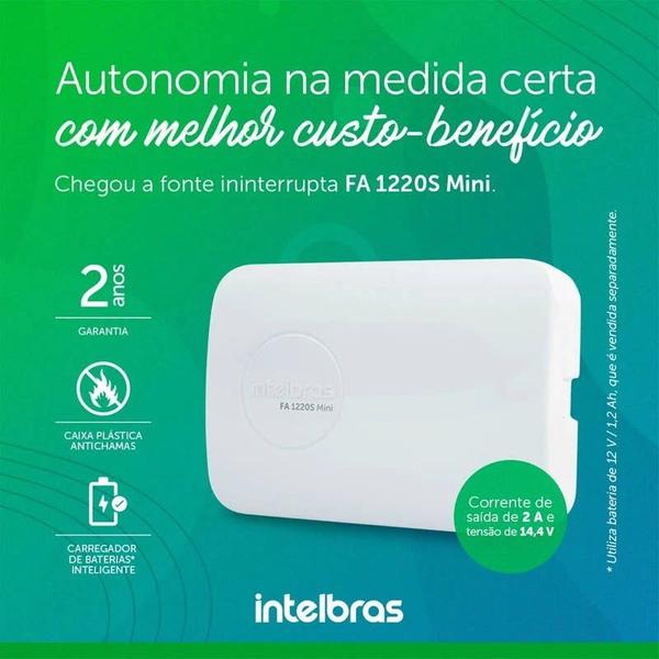 Imagem de Fonte de Alimentação Ininterrupta 12V 2A FA 1220s Mini Intelbras Sem Bateria