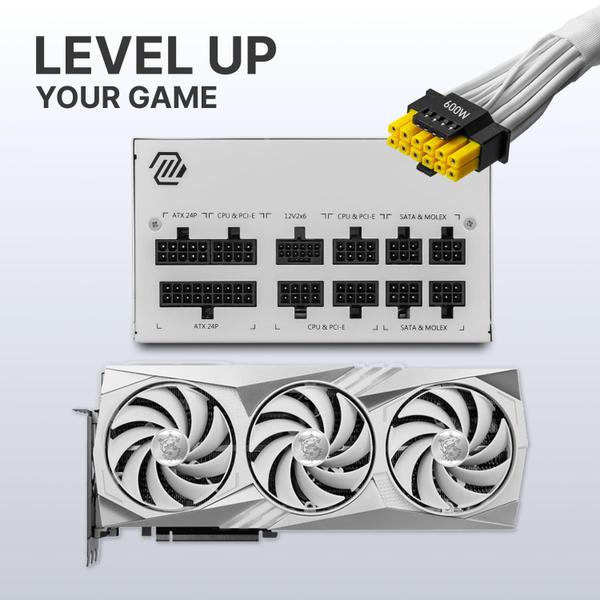 Imagem de Fonte de alimentação MSI MAG 850GL PCIE 5 branca 850W 80 Plus Gold