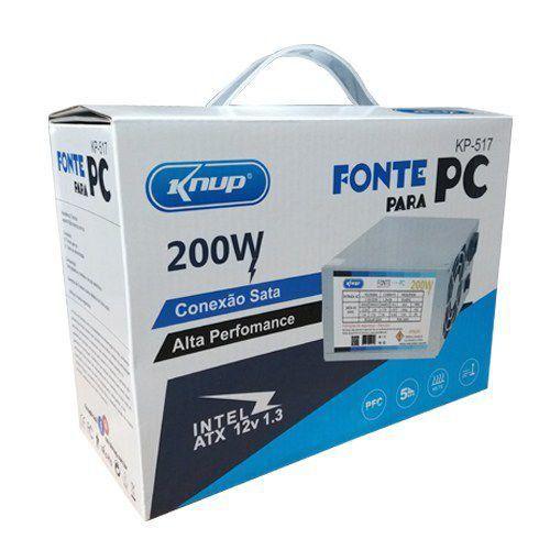 Imagem de Fonte de alimentacao para pc 200w reais kp-517 knup