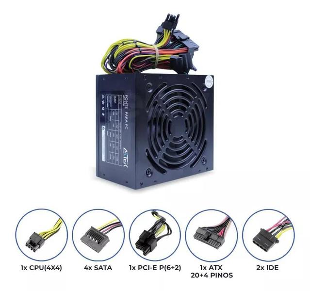 Imagem de Fonte de alimentação para PC 350W  500w 650w prata 110V/220V