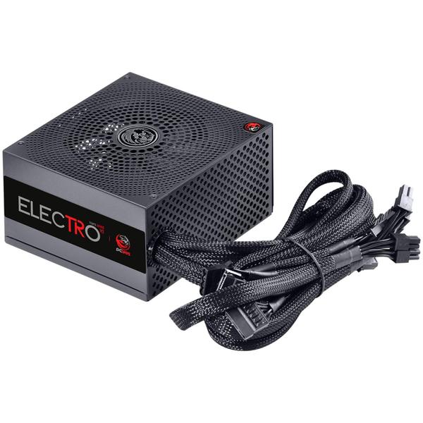 Imagem de Fonte de Alimentação Para Pc Gamer Eletro V2 750W ATX 15V/230V Com 6  Cabos Conectores e Proteção Contra Sobrecarga Fan Silenciosa Pcyes