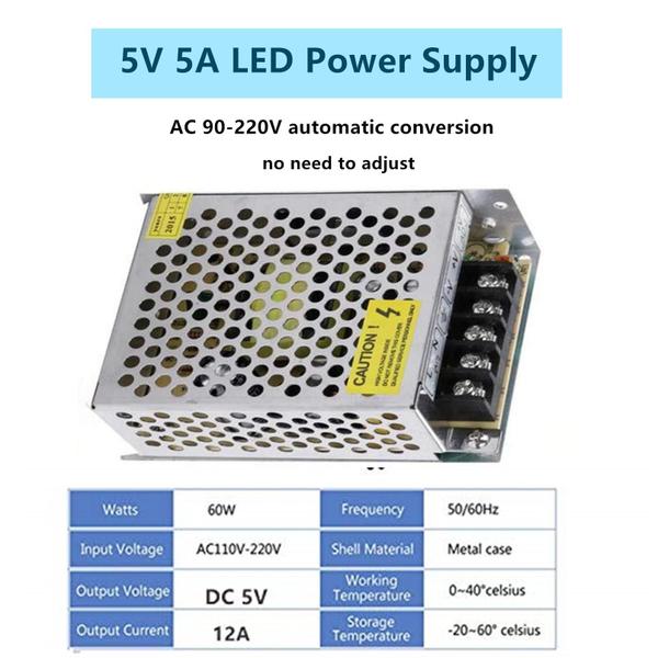 Imagem de Fonte de alimentação PHEVOS DC 5V 5A 25W AC 110/120 a DC 5V