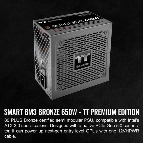 Imagem de Fonte de alimentação Thermaltake Smart BM3 650W 80Plus Bronze