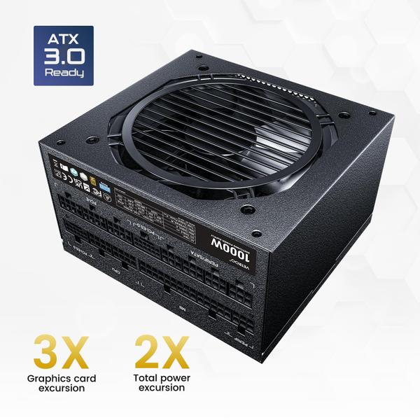 Imagem de Fonte de alimentação Vetroo 1000W ATX 3.0 80 Plus Gold Full Modular