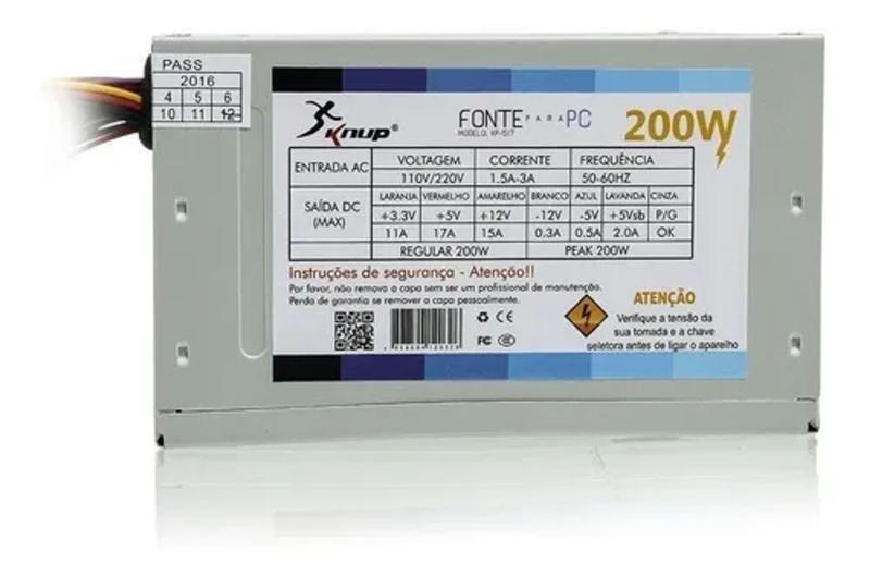 Fonte de pc knup 200w Imagem de Fonte de pc knup 200w